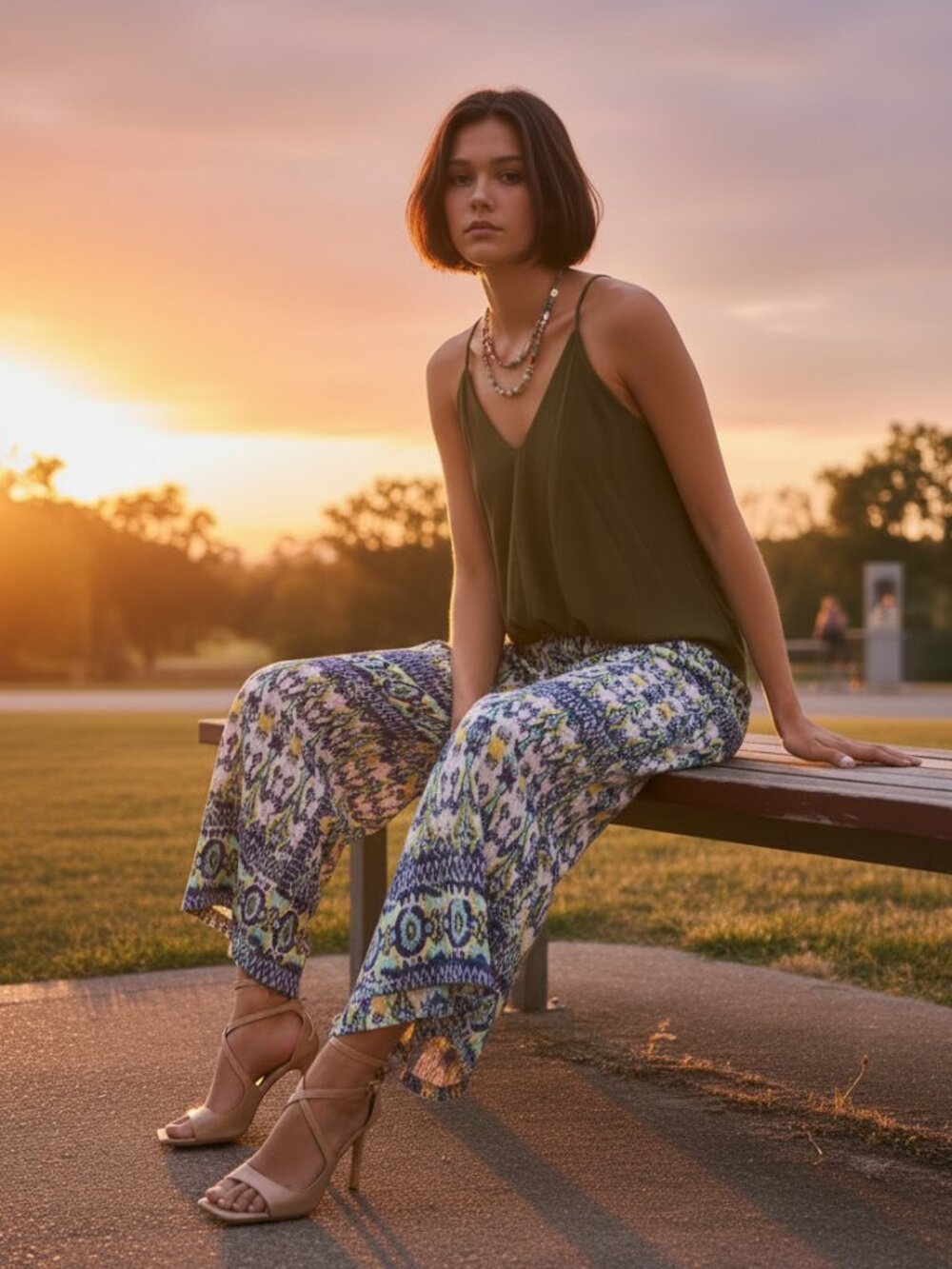 Bebe Bohemian Wide Leg Pant